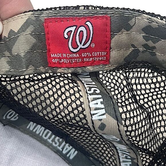 Washington Nationals Camo Trucker Baseball Hat - Picture 6 of 10